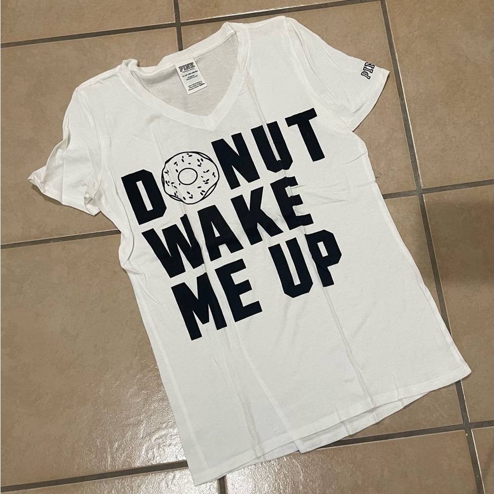 VS Pink Tee Donut Wake Me Up 🍩 Print